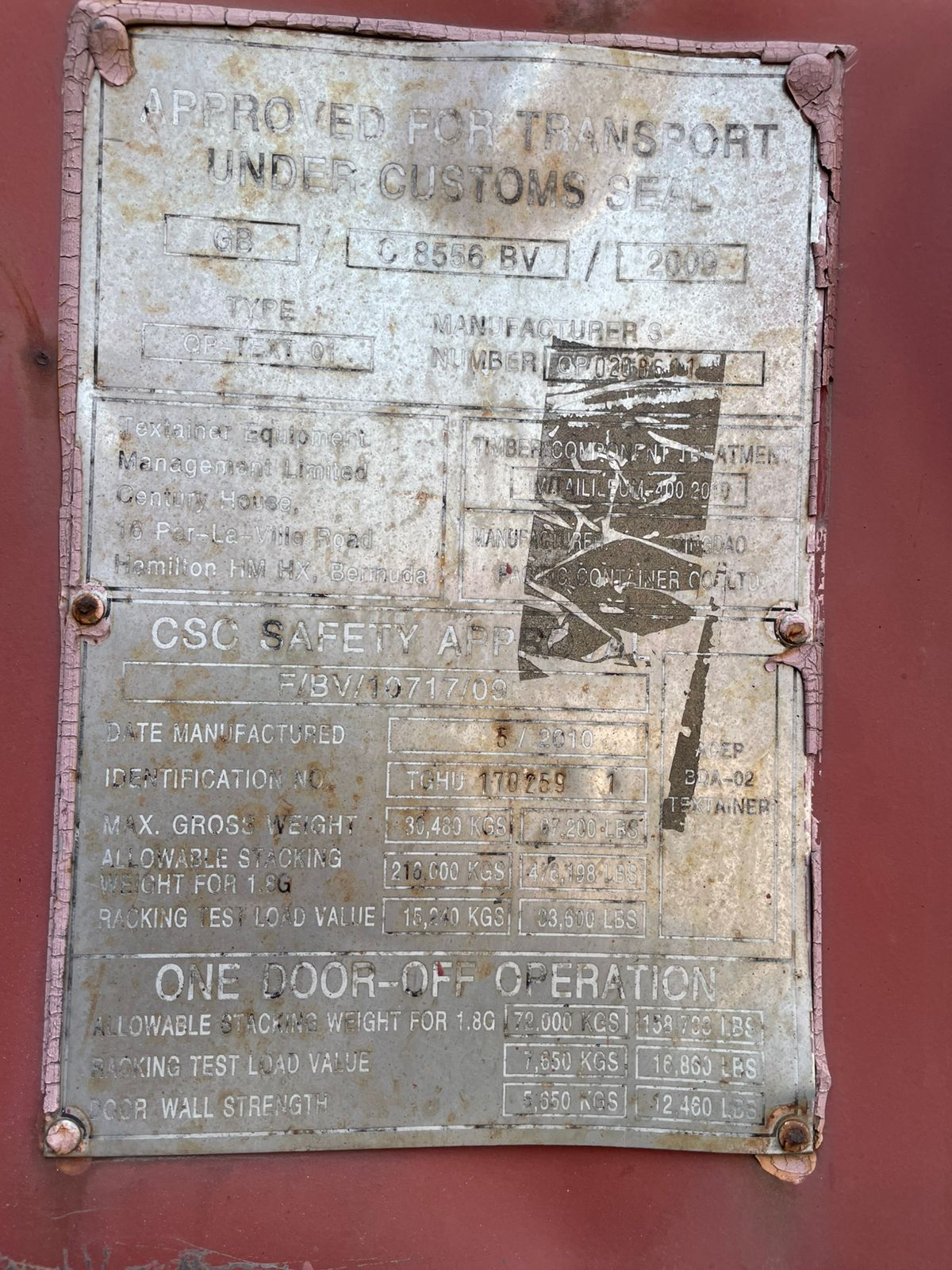 Морской контейнер TGHU1702591