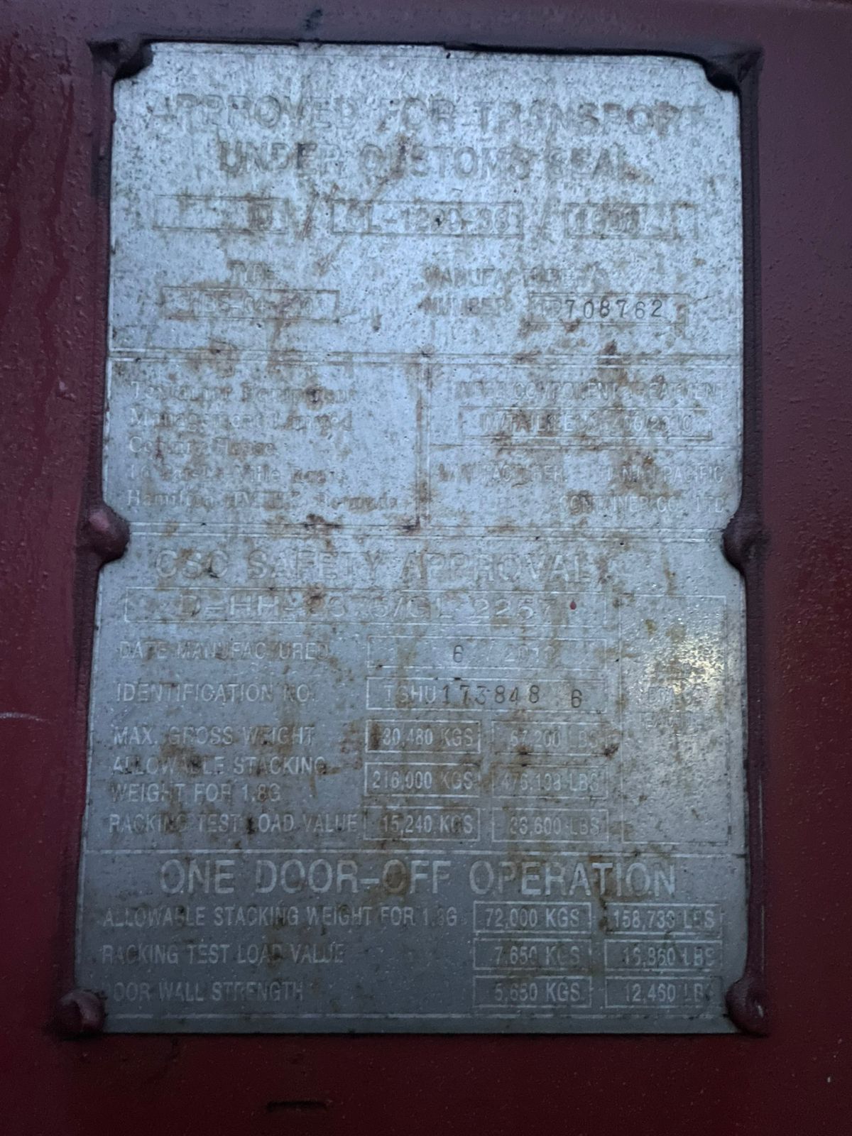 Морской контейнер TGHU1738486