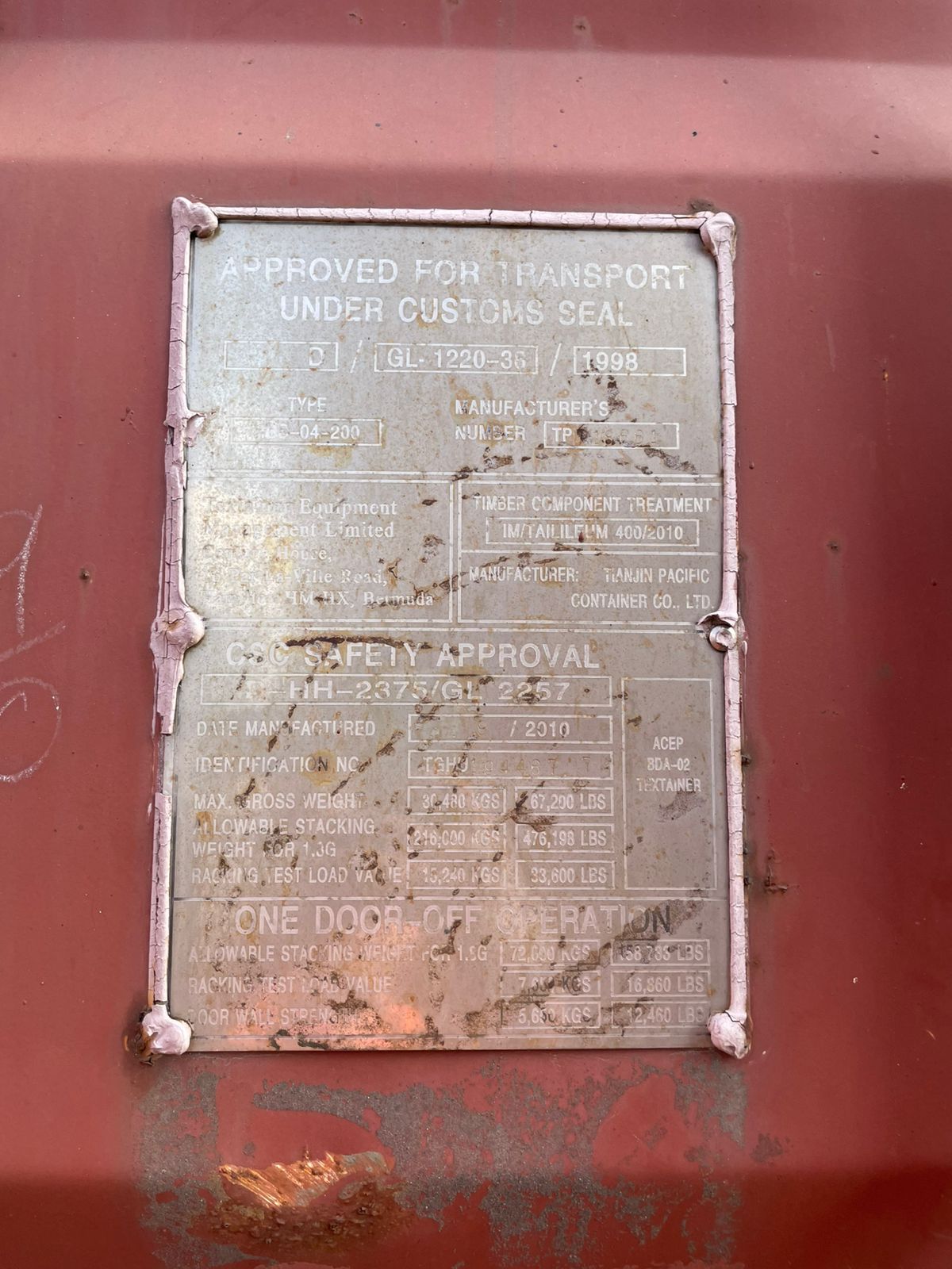 Морской контейнер TGHU1944677