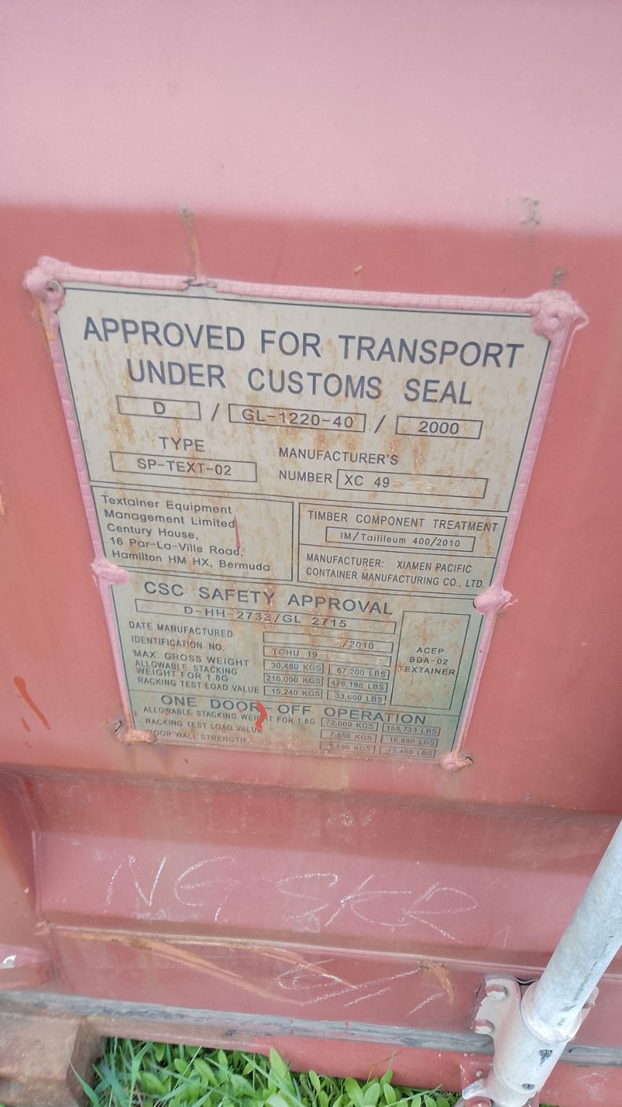 Морской контейнер TGHU1969649