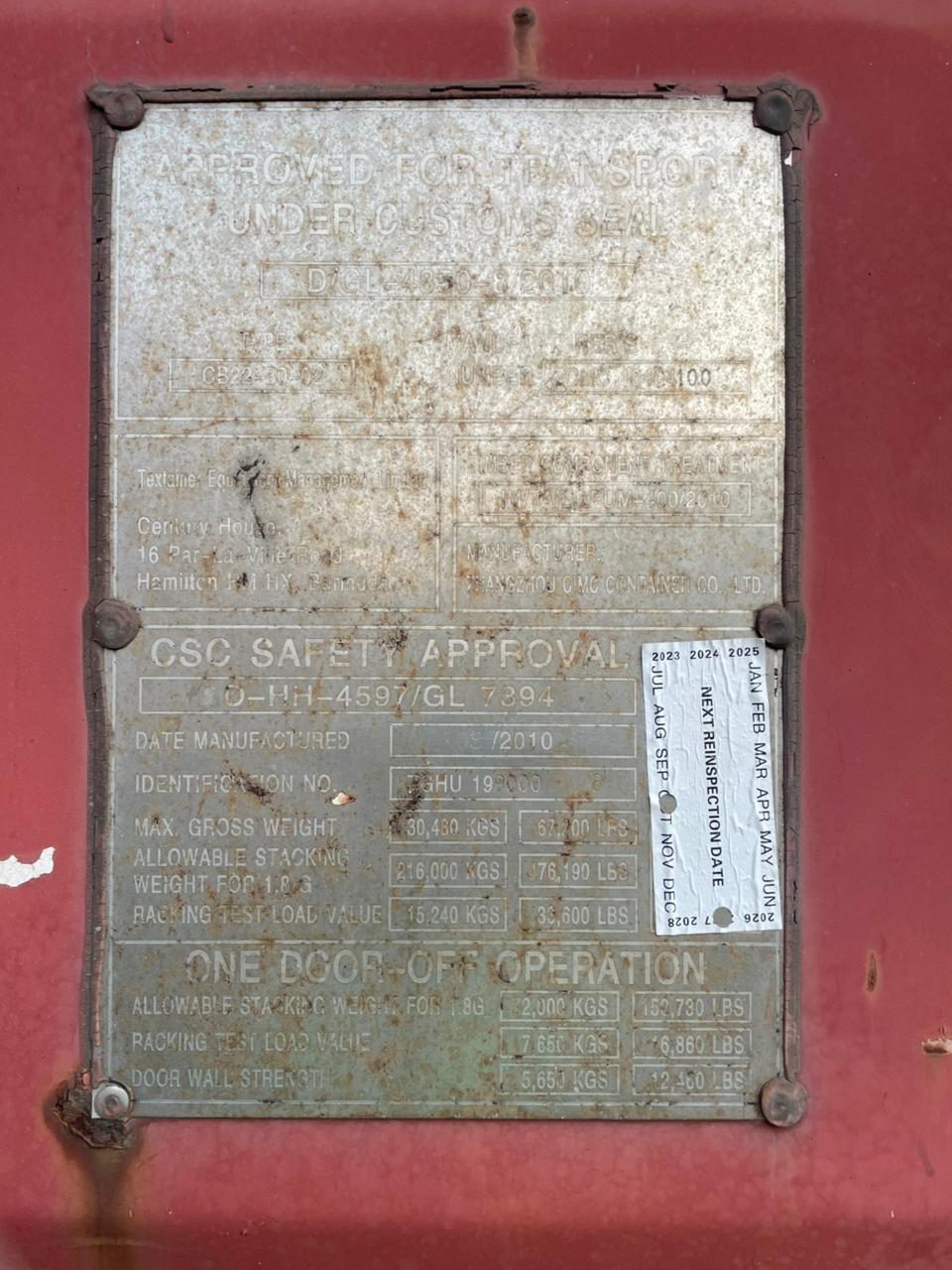 Морской контейнер TGHU1990008