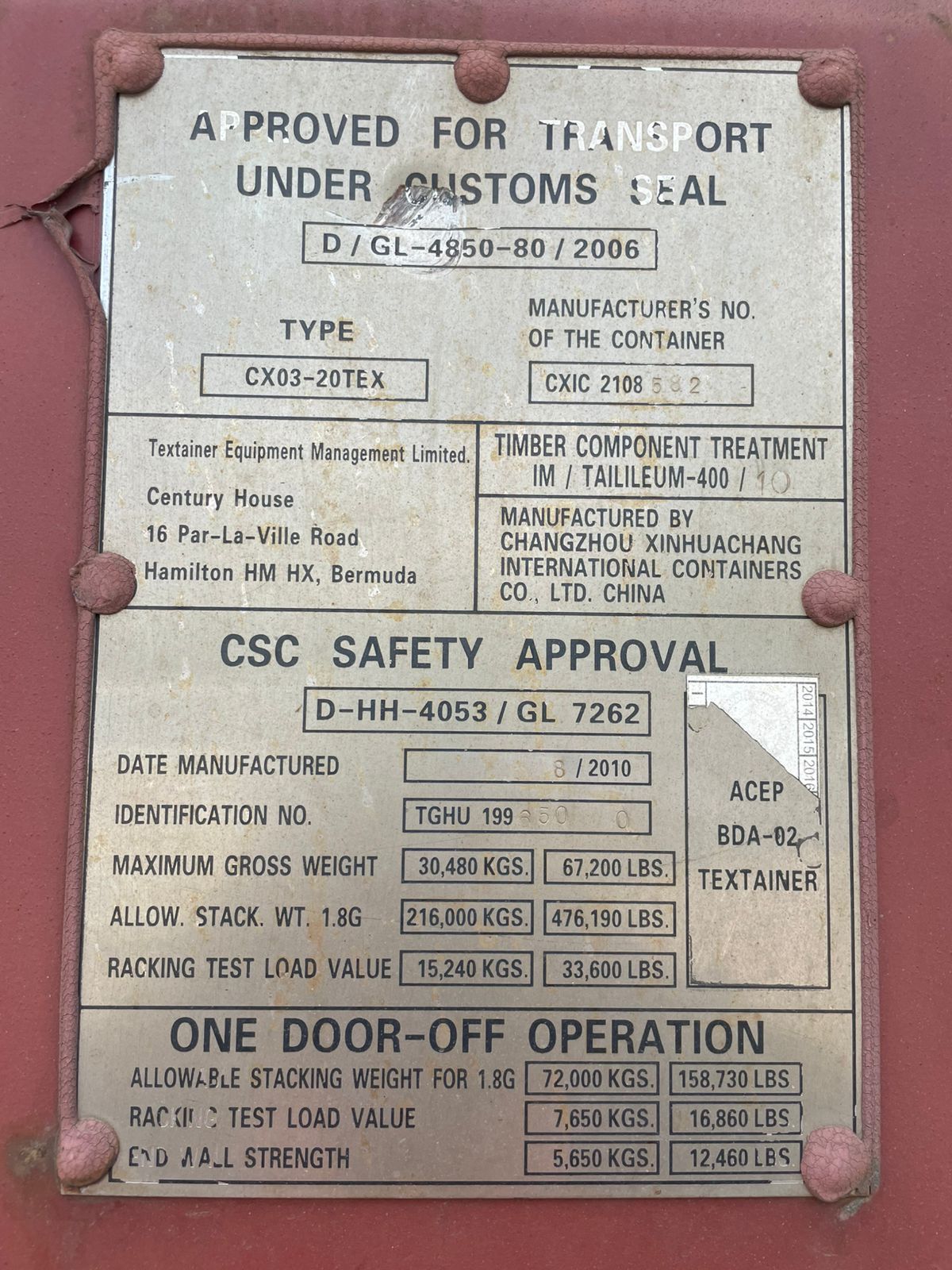 Морской контейнер TGHU1996500