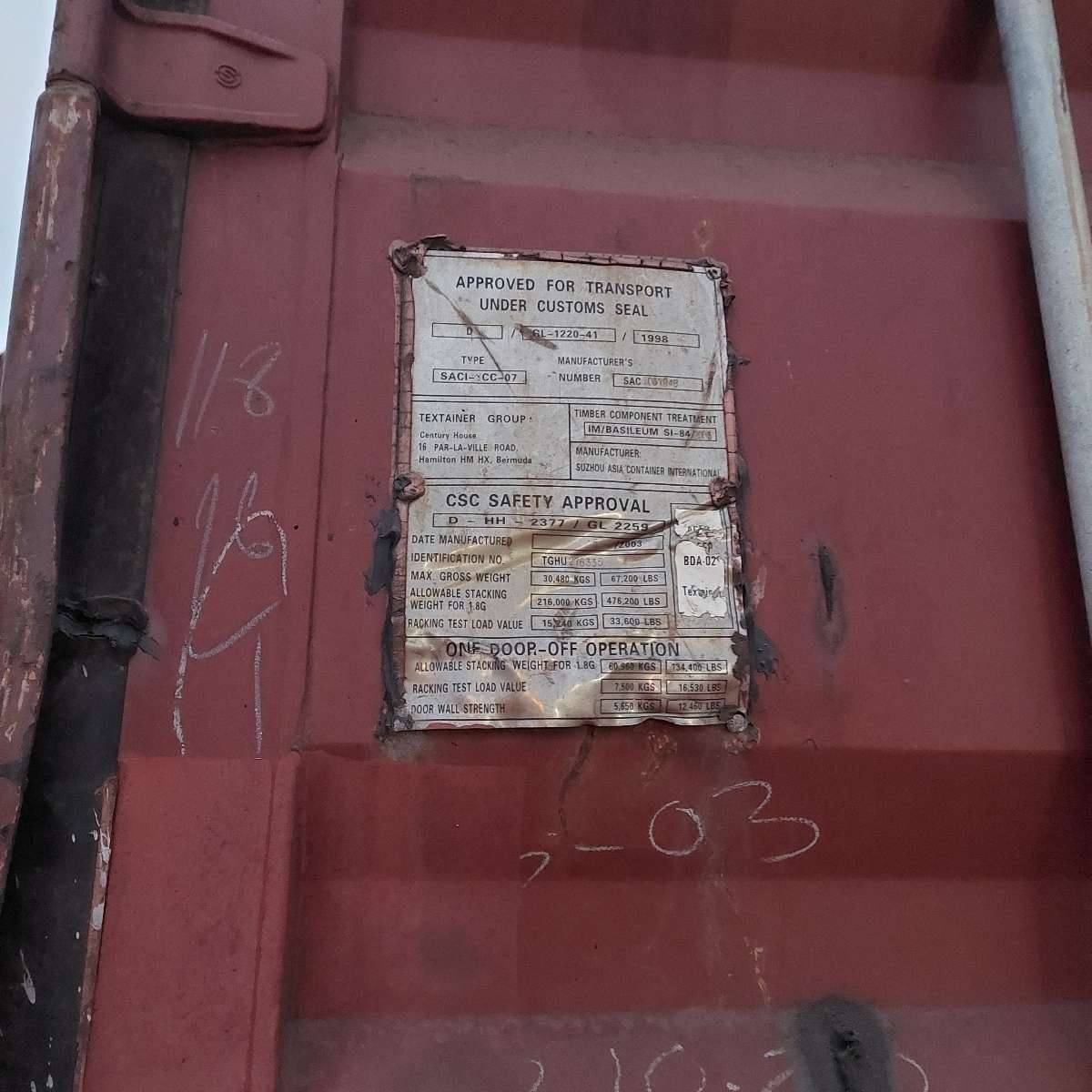 Морской контейнер TGHU2763354