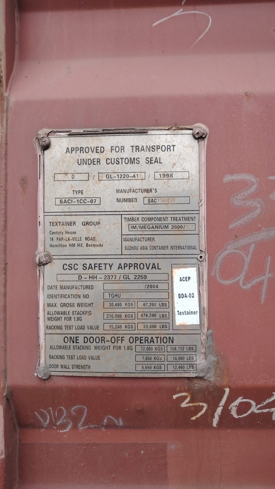Морской контейнер TGHU2997408