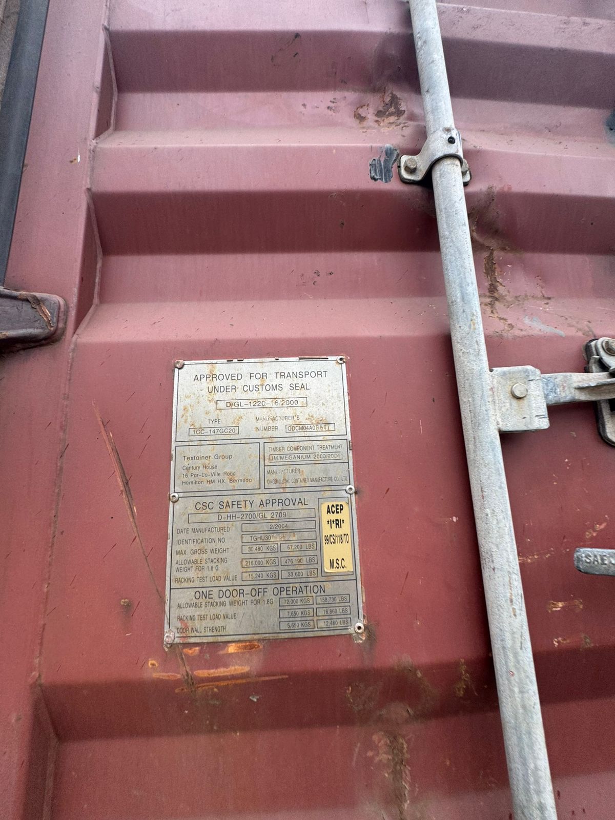 Морской контейнер TGHU3071664