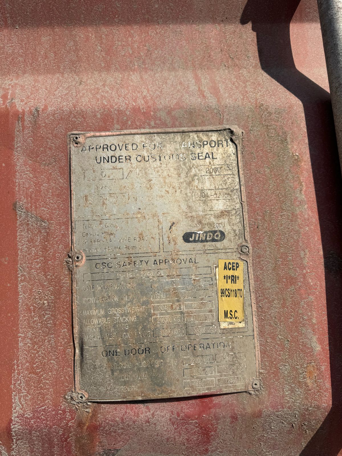 Морской контейнер TGHU3238900