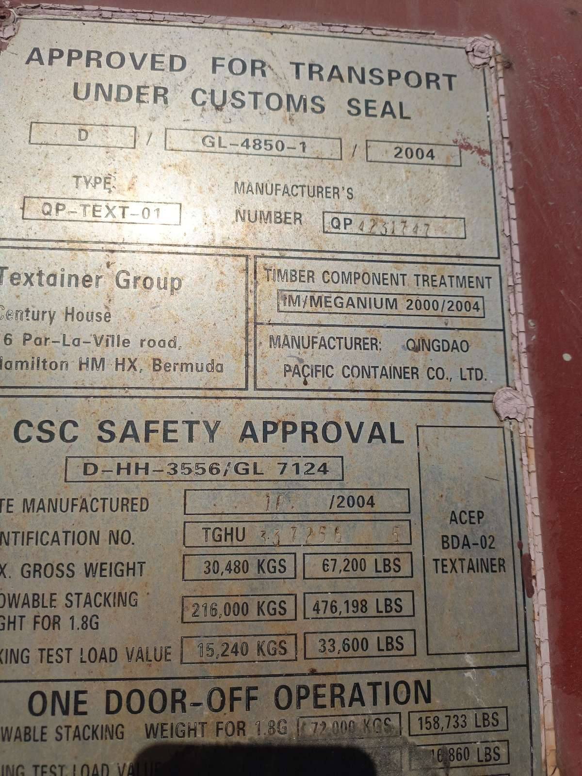 Морской контейнер TGHU3372565