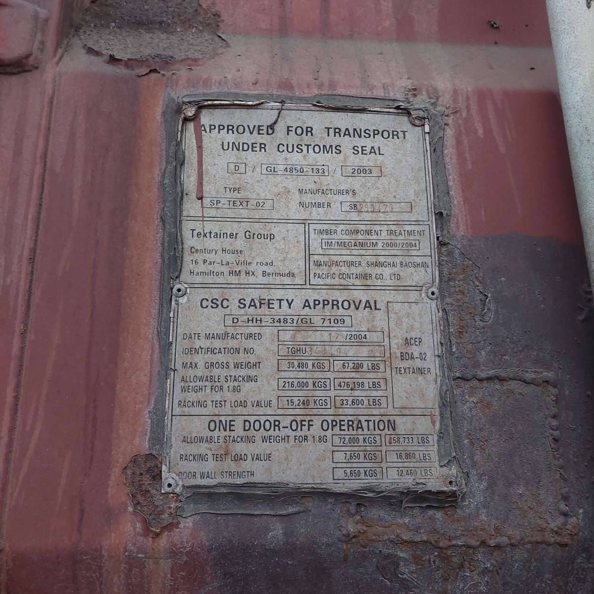 Морской контейнер TGHU3404940