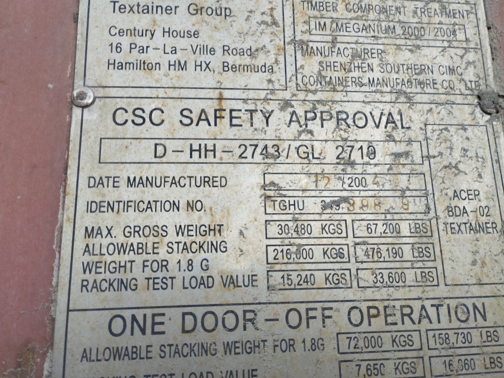 Морской контейнер TGHU3493989