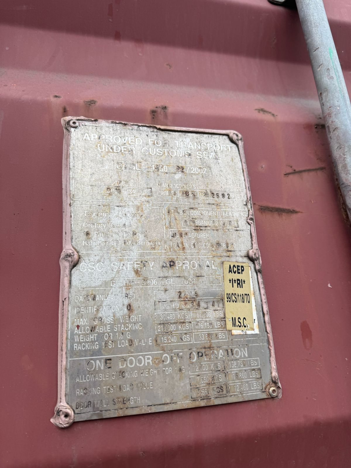 Морской контейнер TGHU3634747