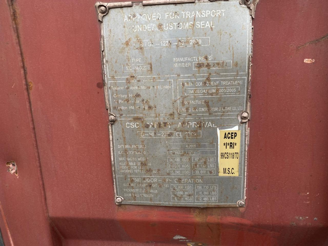 Морской контейнер TGHU3732677