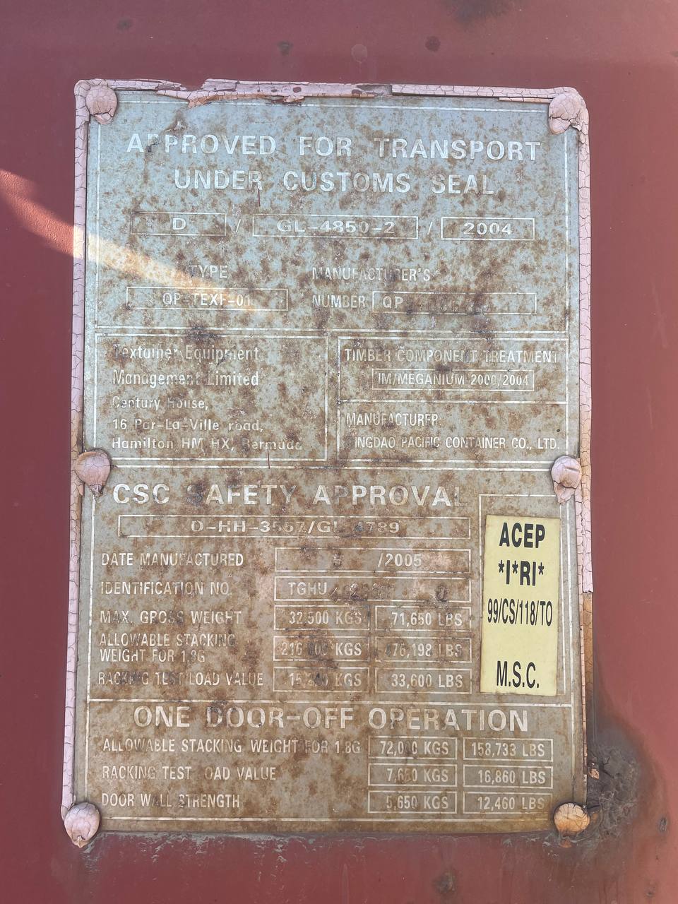 Морской контейнер TGHU4923600