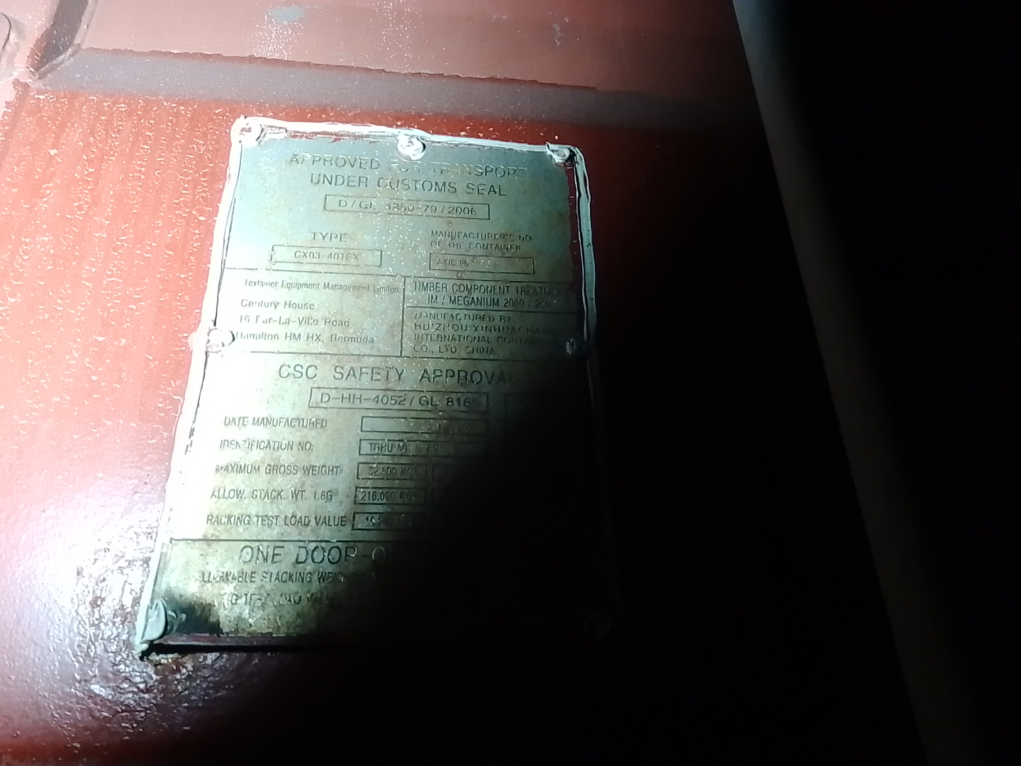 Морской контейнер TGHU5016795