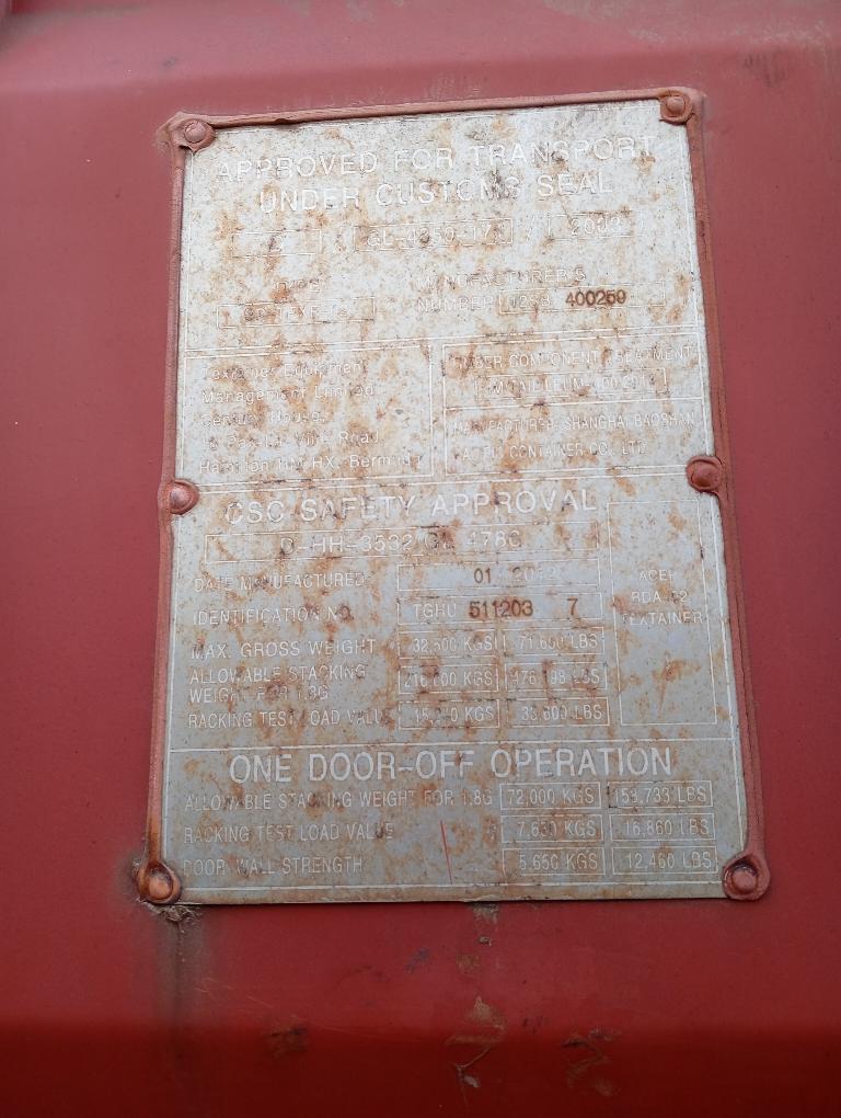 Морской контейнер TGHU5112037