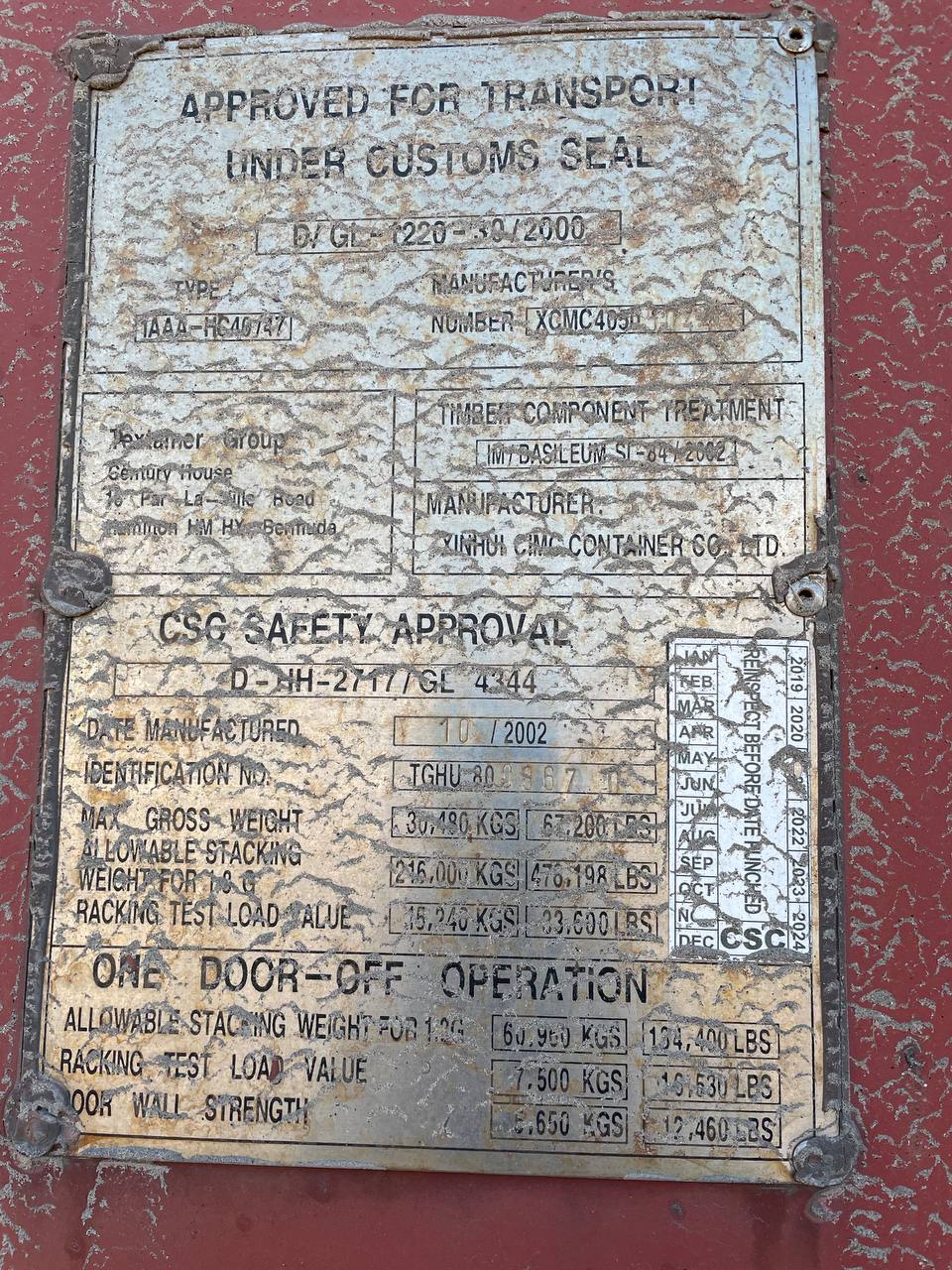 Морской контейнер TGHU8008670