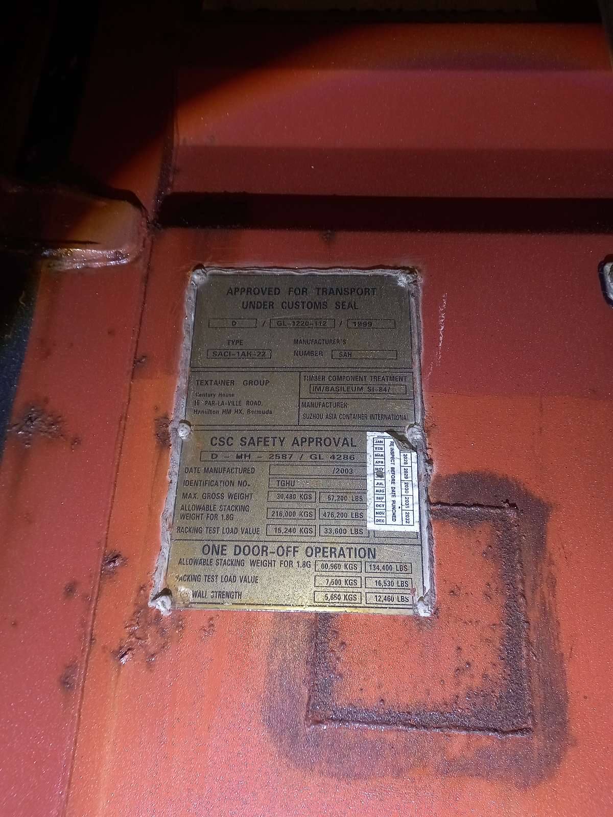 Морской контейнер TGHU8182151