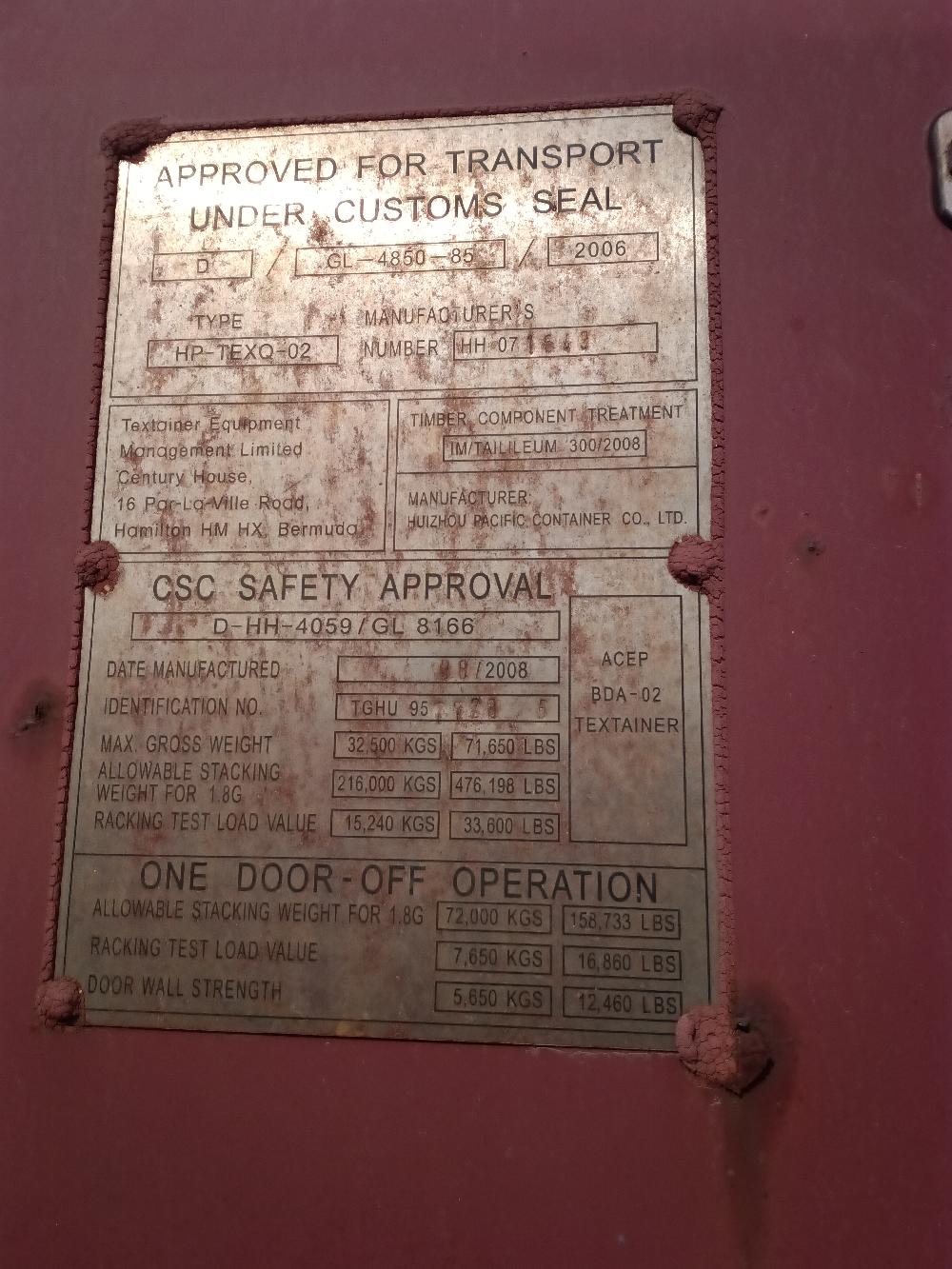 Морской контейнер TGHU9577285