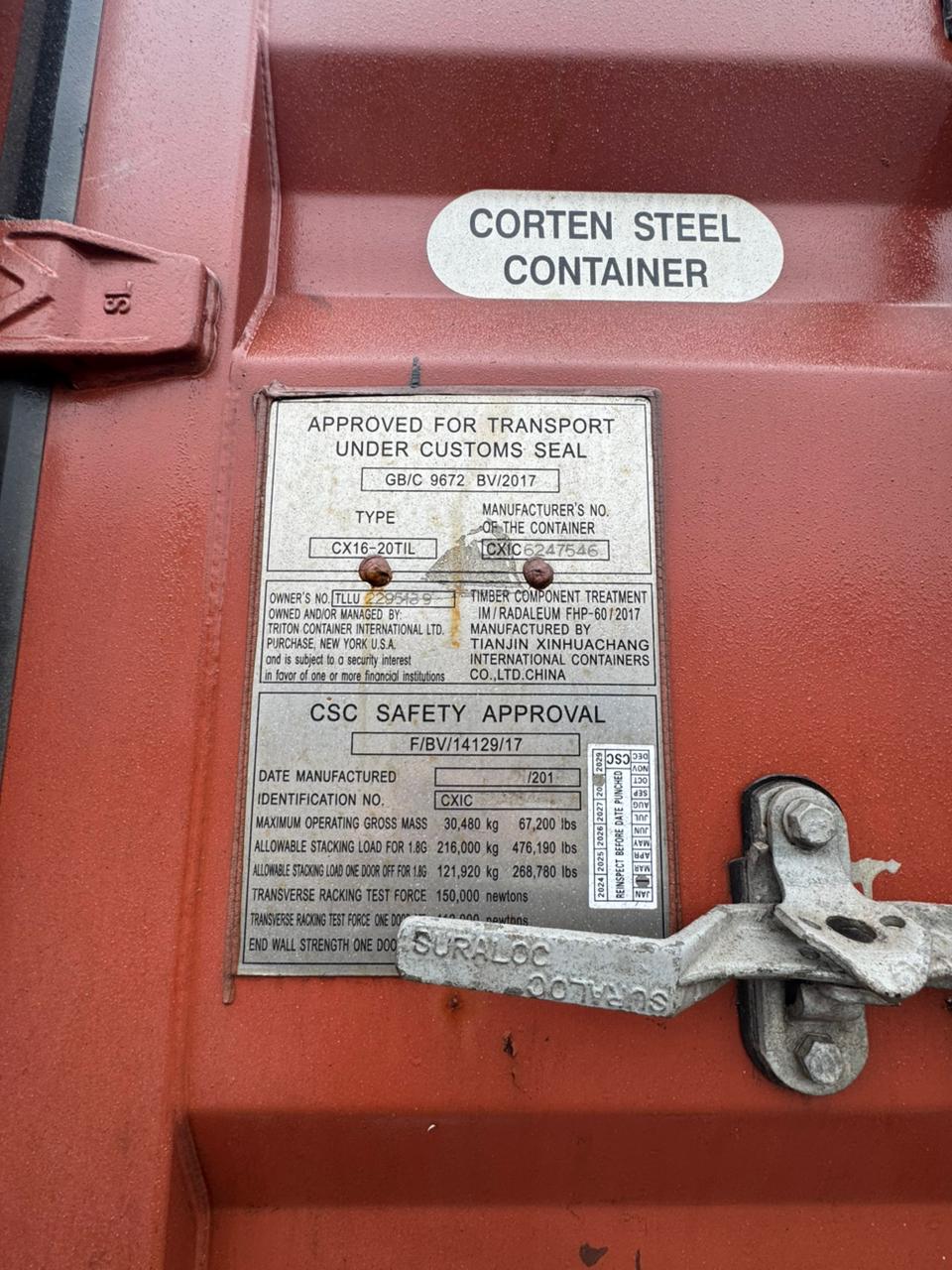 Морской контейнер TLLU2295139