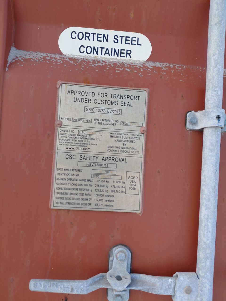 Морской контейнер TLLU7765620