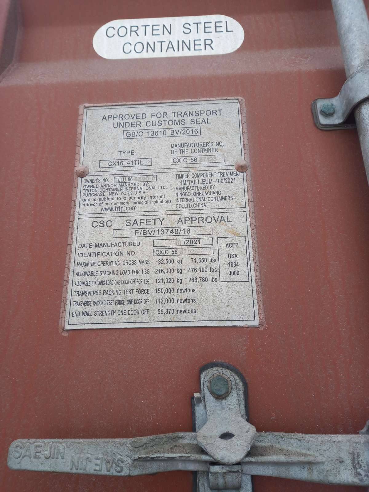 Морской контейнер TLLU8663900