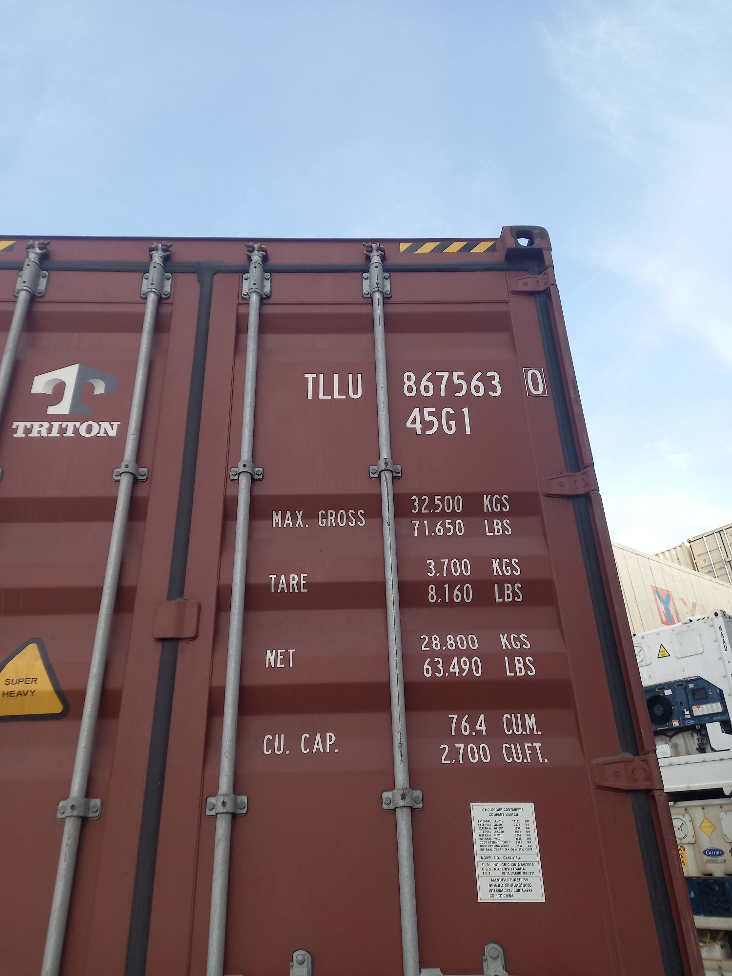 Морской контейнер TLLU8675630