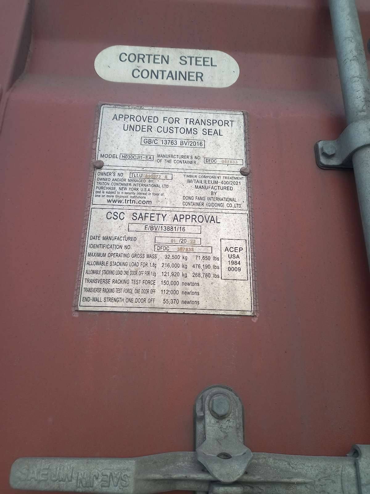 Морской контейнер TLLU8902728