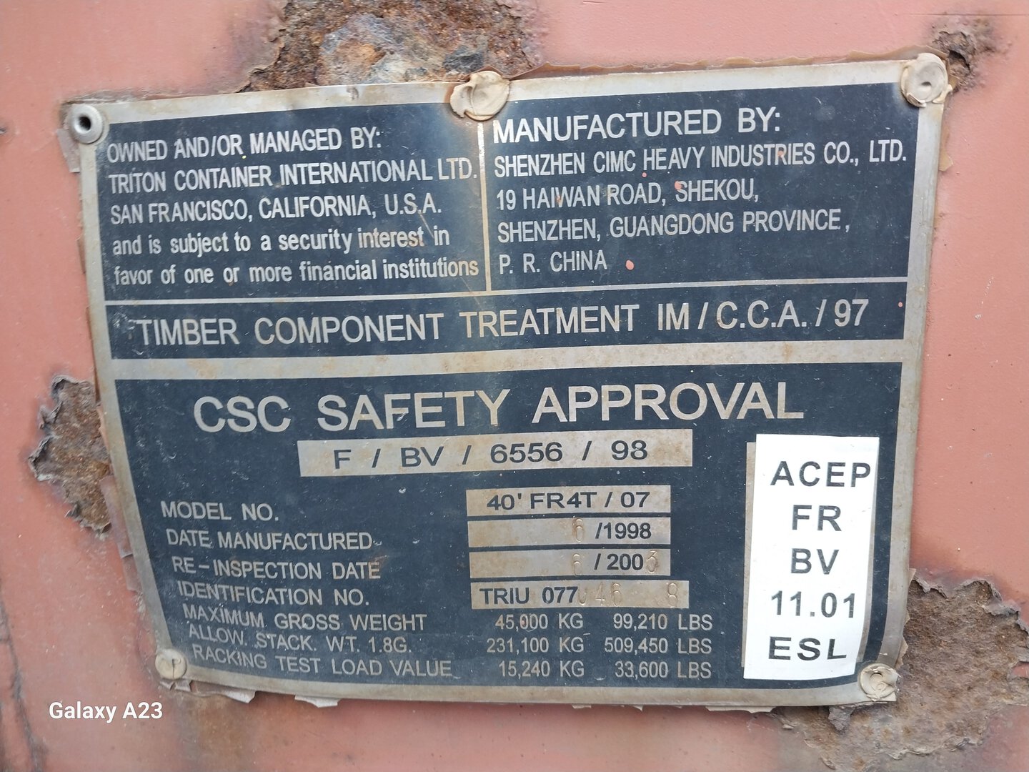 Морской контейнер TRIU0770468