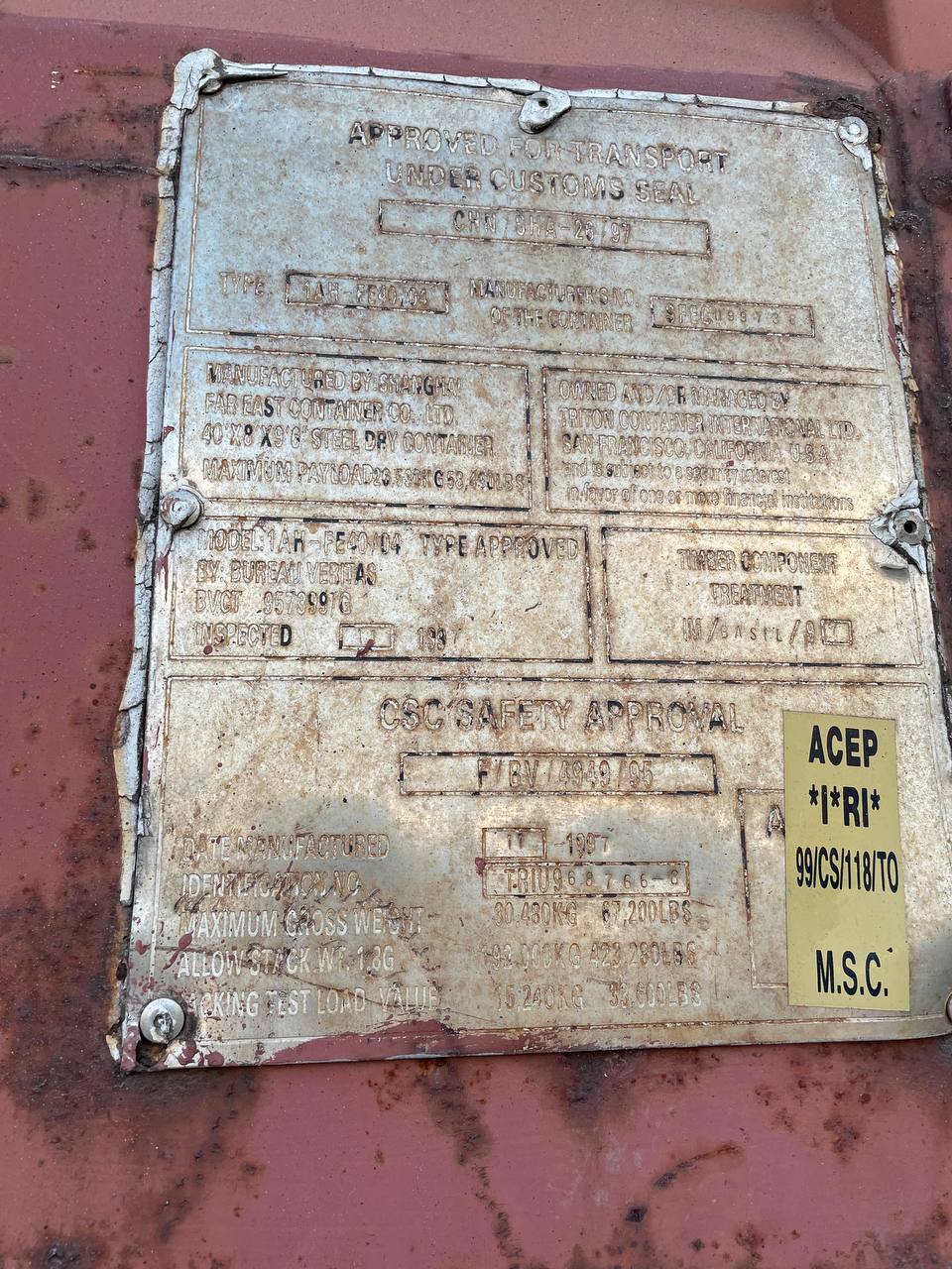 Морской контейнер TRIU9687668