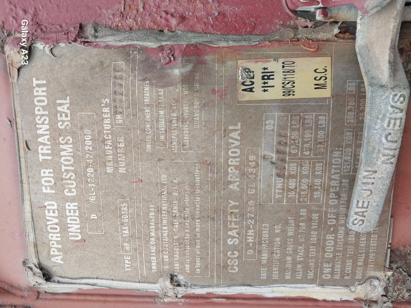 Морской контейнер TTNU5900209