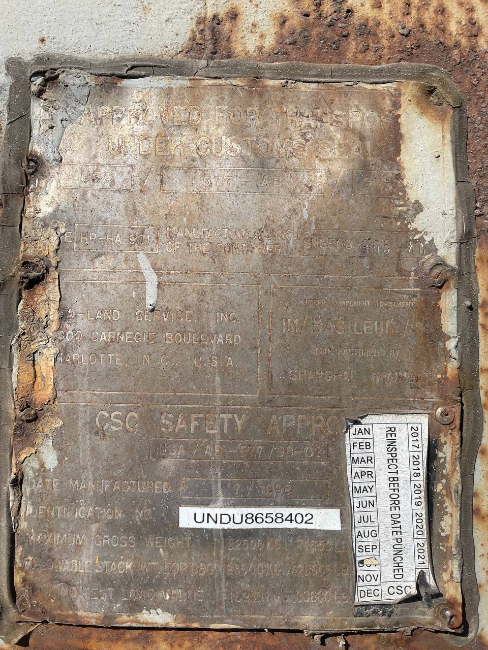 Морской контейнер UNDU8658402