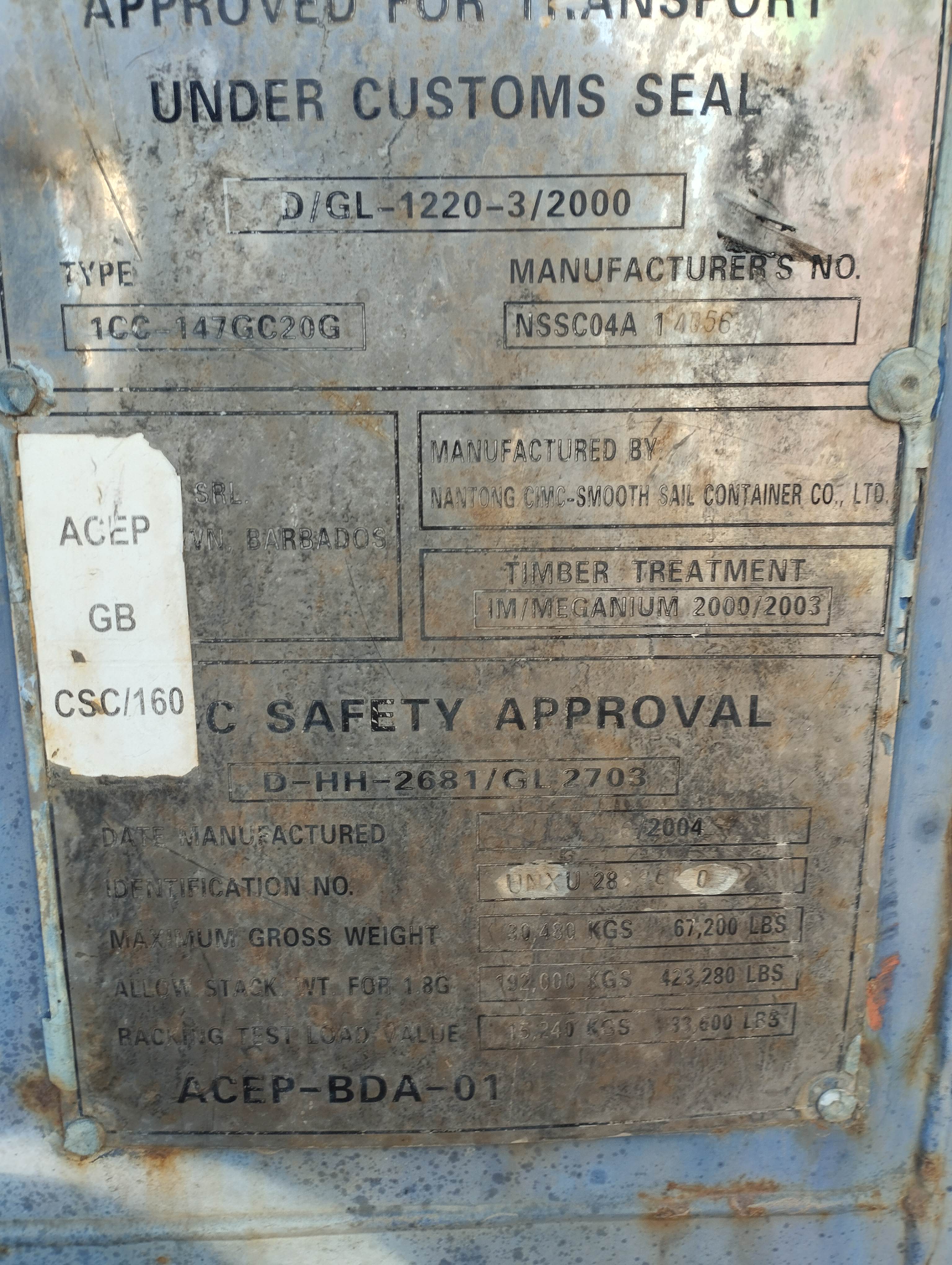 Морской контейнер UNXU2889600