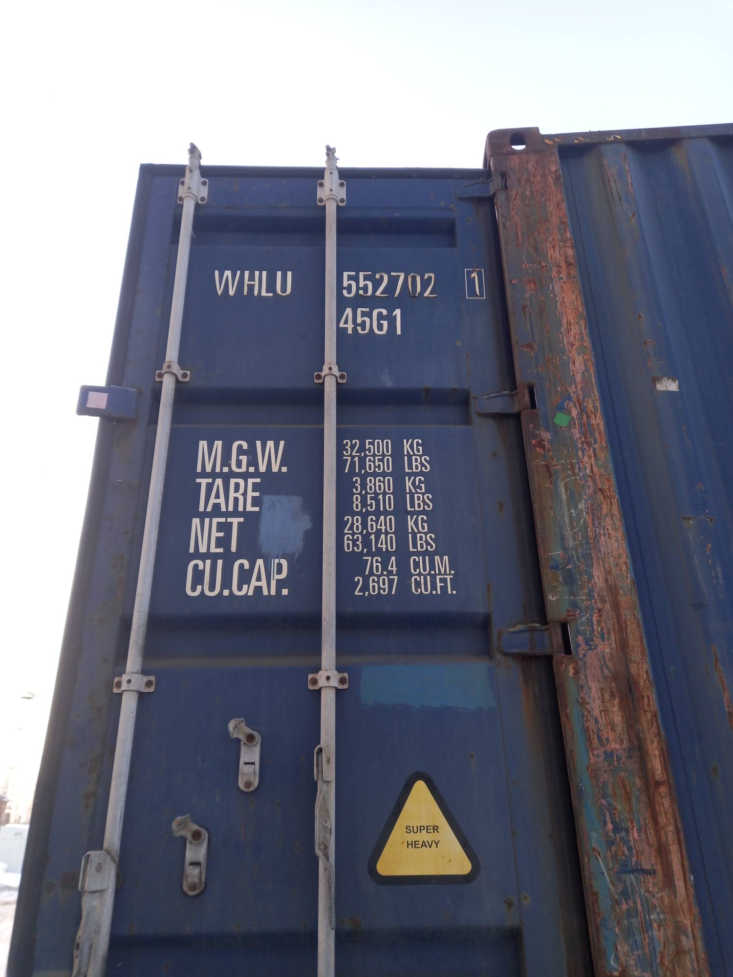 Морской контейнер WHLU5527021