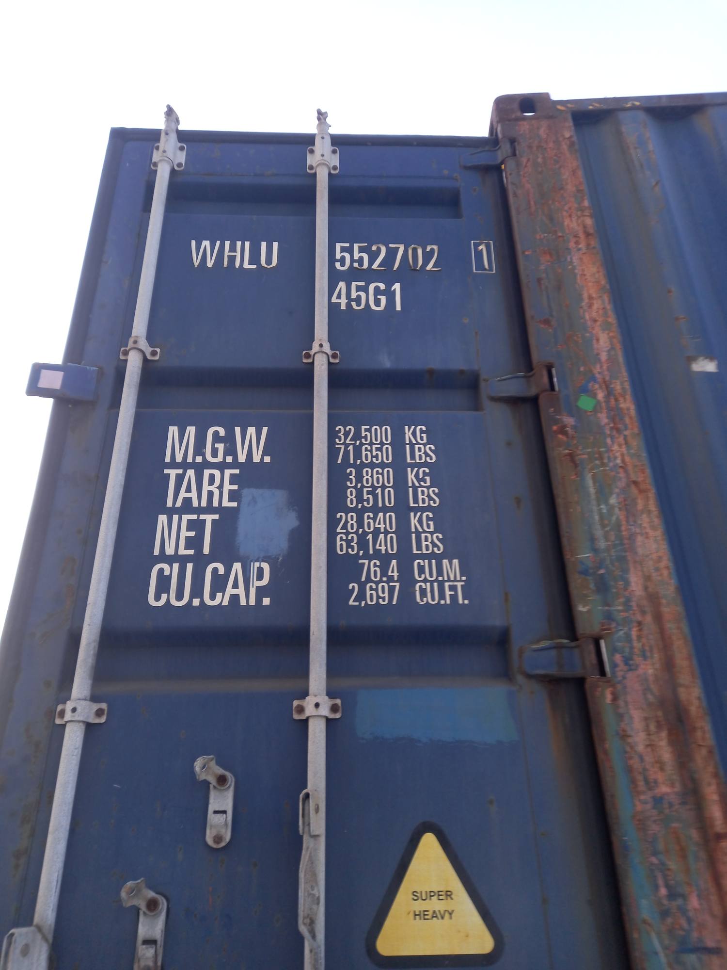 Морской контейнер WHLU5527021