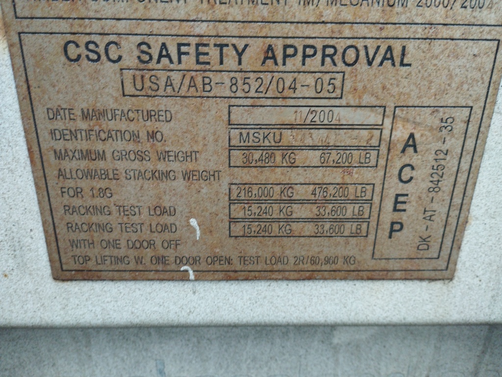 Морской контейнер WSKU3434412