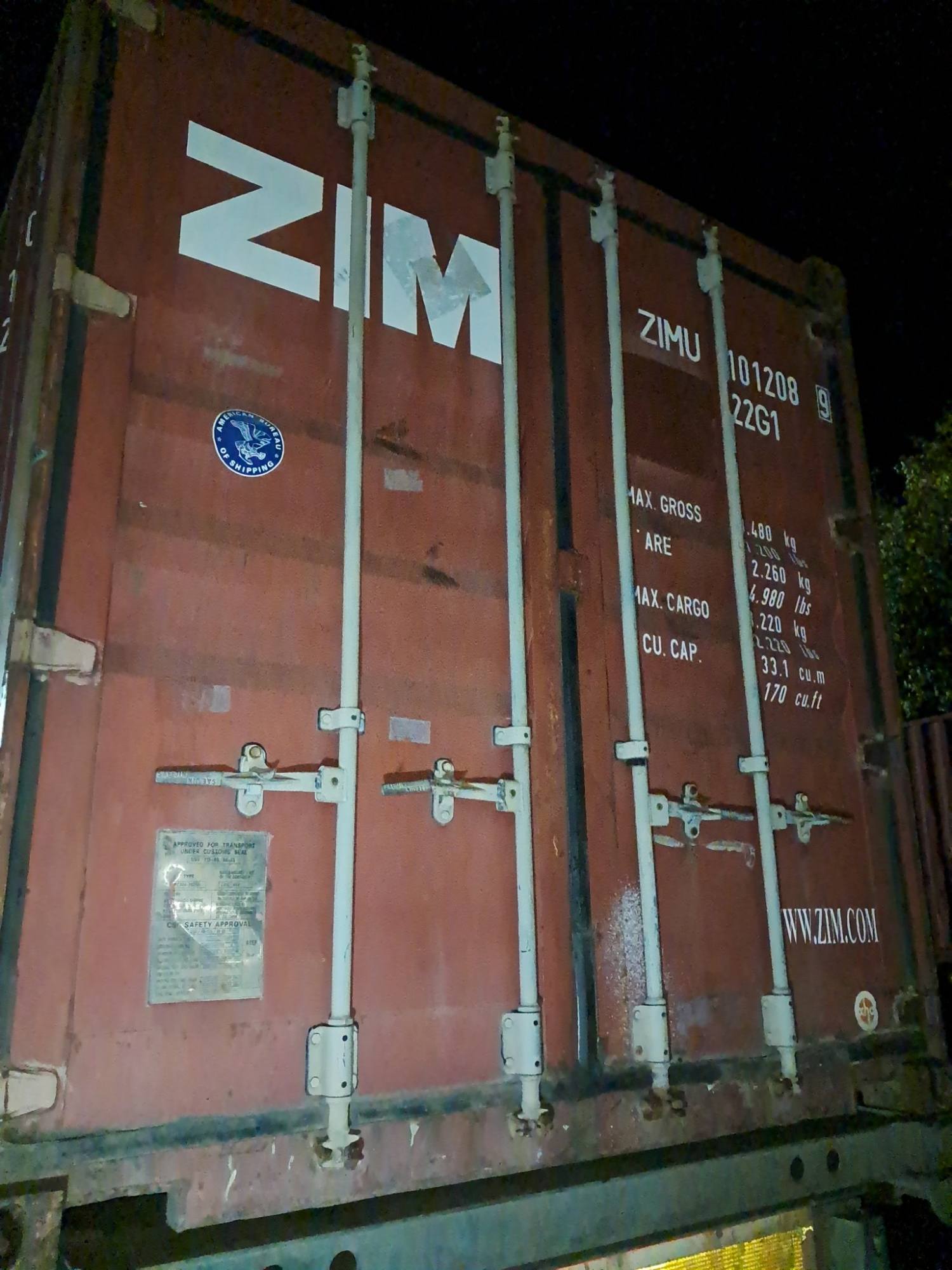 Морской контейнер ZIMU1012089