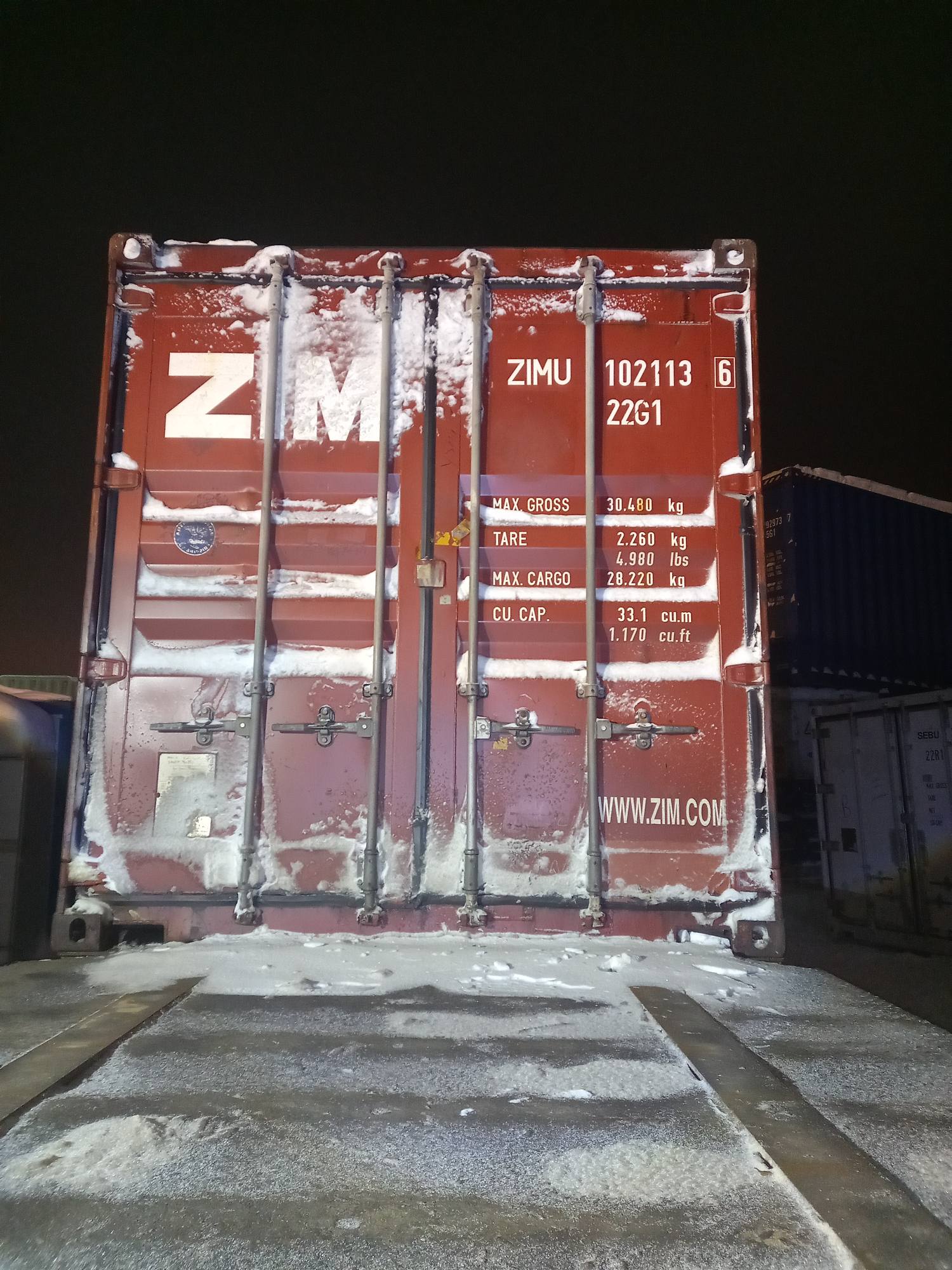 Морской контейнер ZIMU1021136