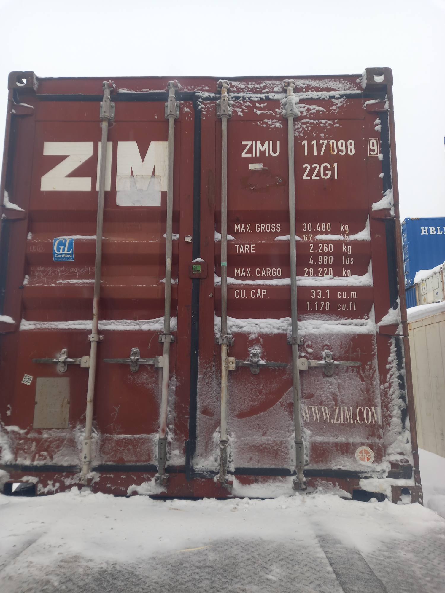 Морской контейнер ZIMU1170989