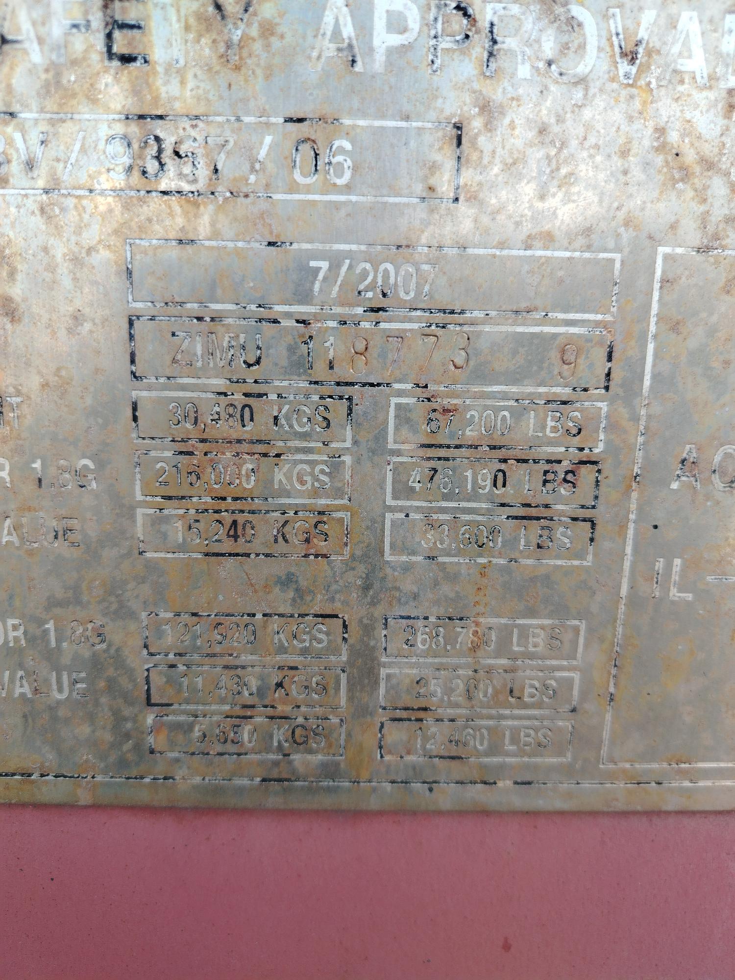 Морской контейнер ZIMU1187739